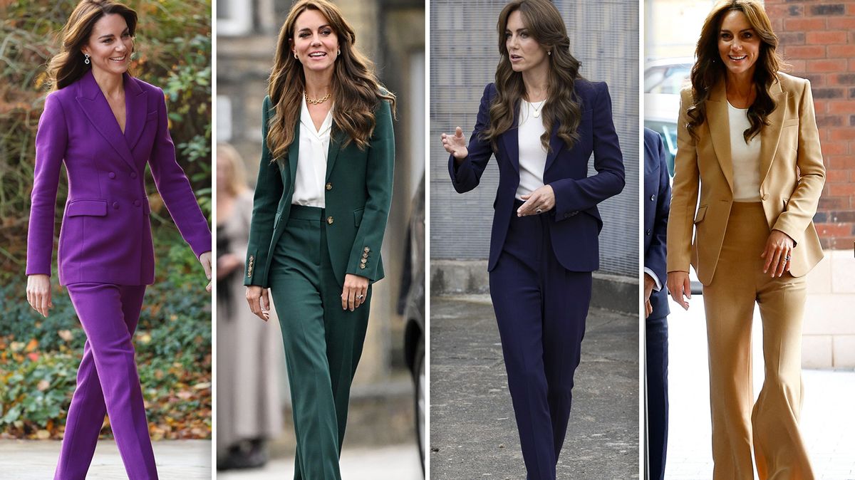 Styl podle Kate: Princezna na podzim sází na kalhotové kostýmy v mnoha barvách. Inspirujte se!