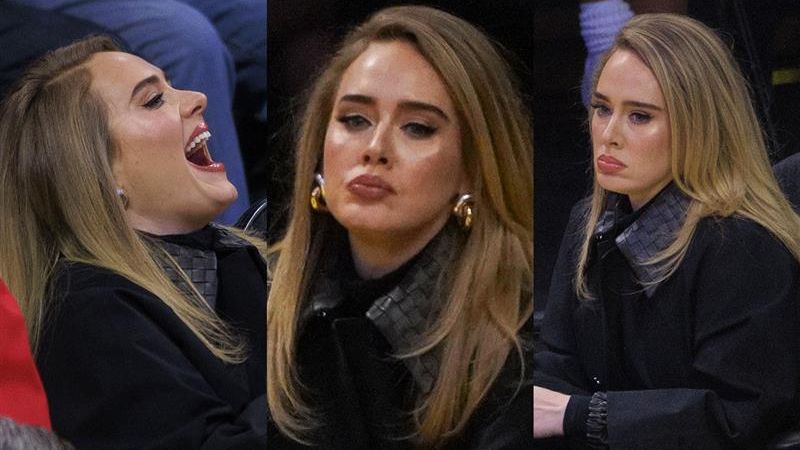 Výbuchy smíchu střídalo mračení i špulení úst. Adele ovšem během hudební pauzy snad ještě zkrásněla