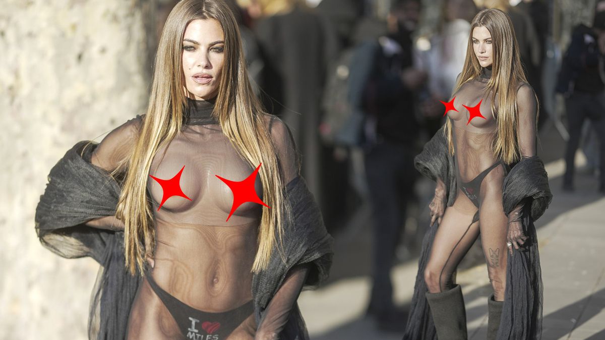 Modelka se předvedla na týdnu módy ve stylu Biancy s holými ňadry: Jeden pořádný rozdíl by tady ovšem byl