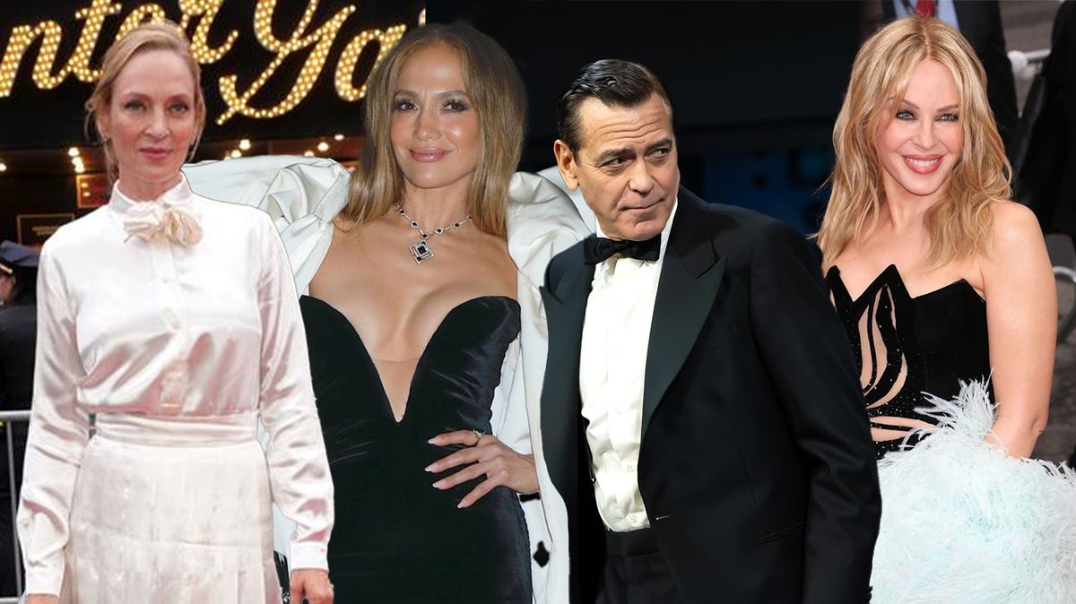 Premiéru s nabarveným Clooneym si nenechali ujít sexy Lewinsky, Brosnan s útlejší ženou ani Lopez
