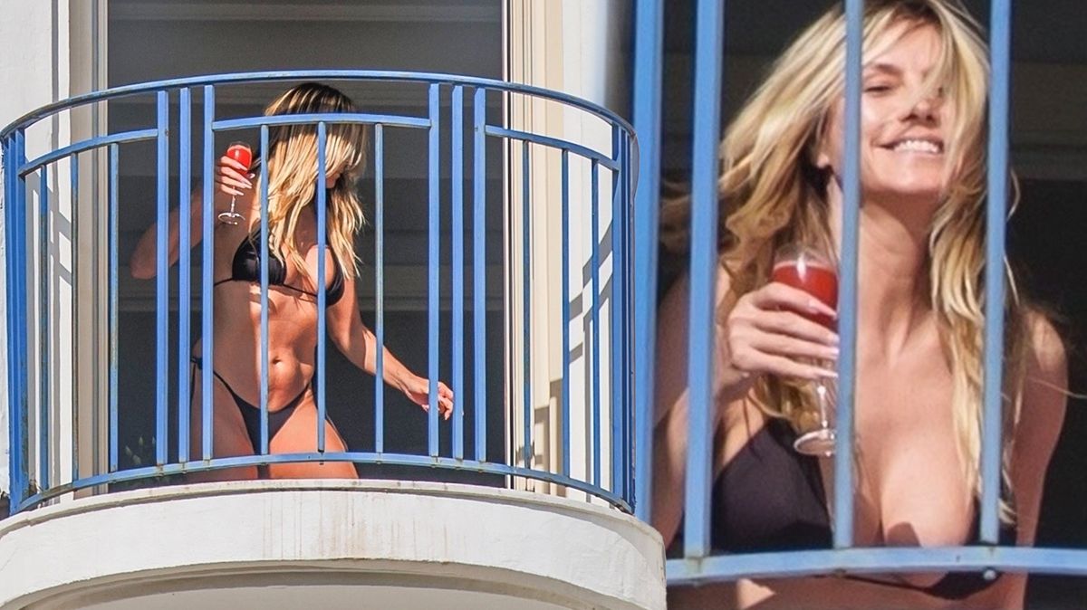 V Cannes zakázali nahé šaty. Na Heidi Klum si ale nepřijdou! Se svým zajdou dováděla na balkoně hotelu jen v bikinách