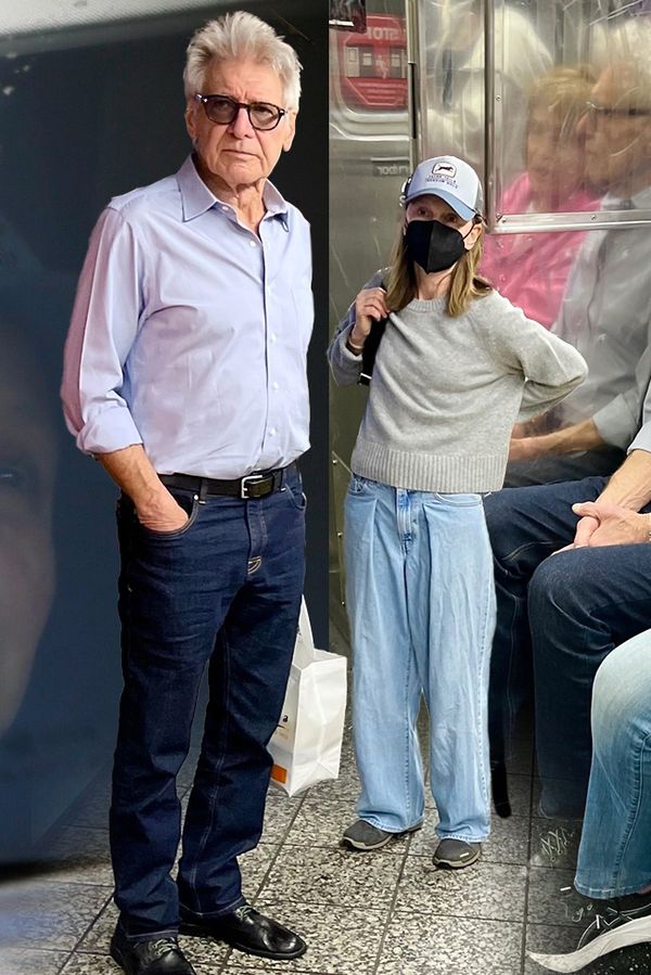 Jako jedni z nás: Harrison Ford s Calistou přistiženi v metru. Na hlavu kšiltovku a make-up herečka neřeší vůbec! - fotka 1/1