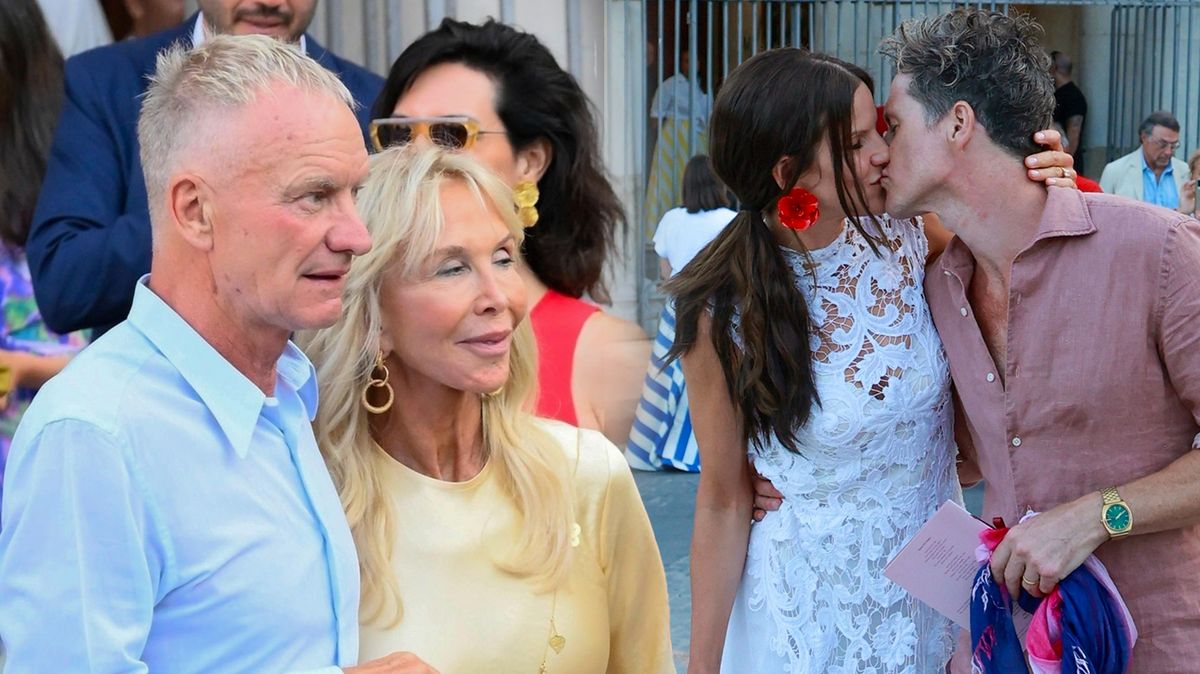Nejkrásnější nevěsta: Sting provdal dceru. Po ulicích Sicílie chodila ve svatebkách a líbala ženicha. Zpěvák přihlížel