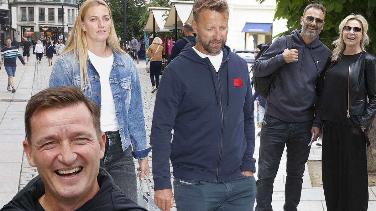 Sportovci ve Varech: Fešák Berger s půvabnou manželkou, vysmátý Šmicer s Vízkem i Kvitová po boku manžela