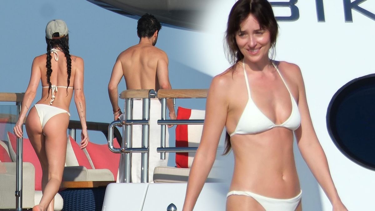 Tuhle kočku brzy uvidíme ve Varech: Dakota Johnson v bikinách předvedla, o co Chris Martin přišel