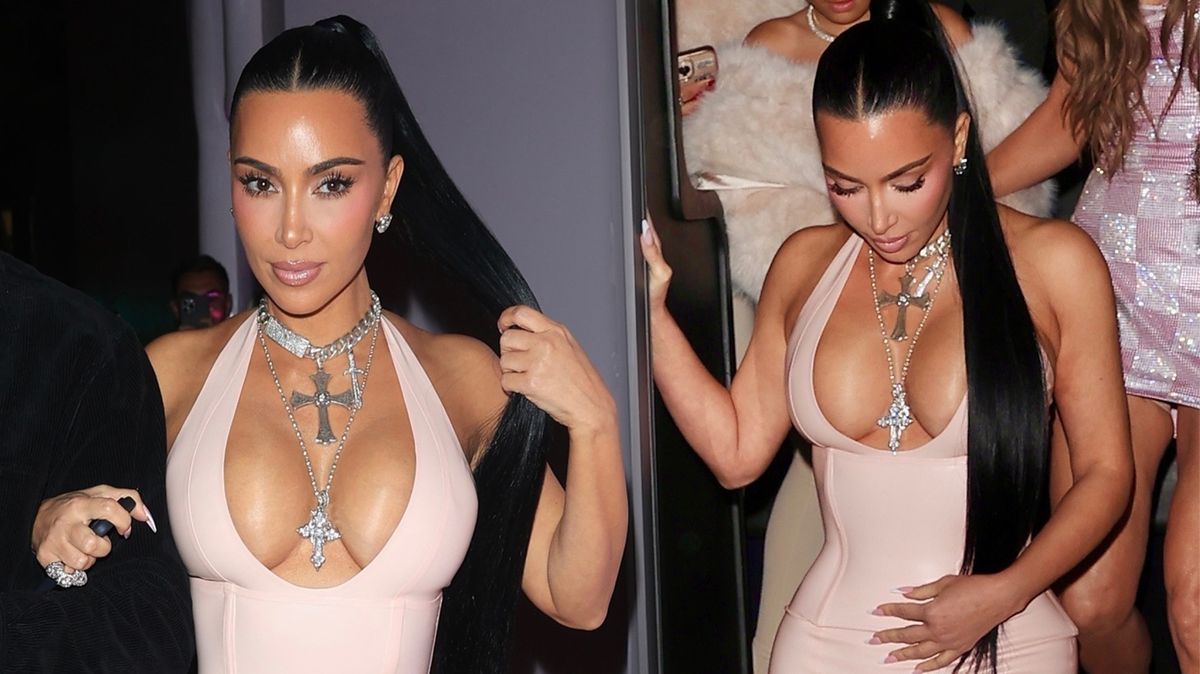 Vnady se jí draly ven! Kim Kardashian to přepálila, v latexových šatech předvedla vražedný dekolt