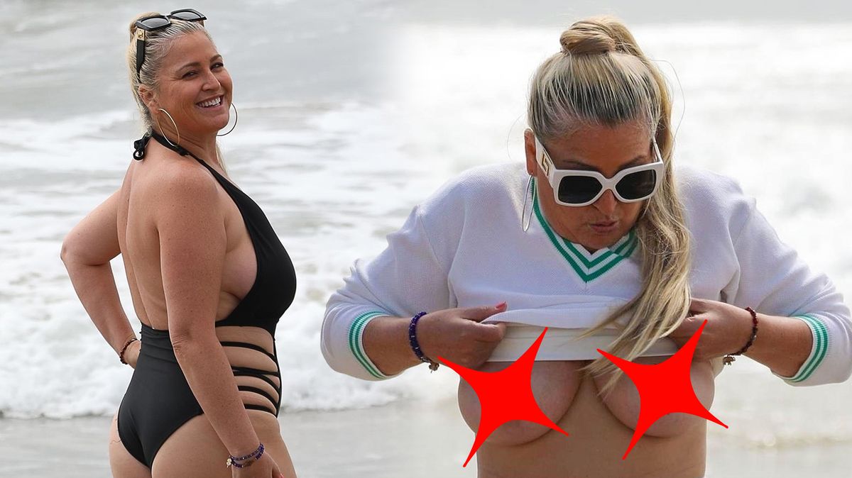 Dobrý den, vnady ven. Bývalá modelka Playboye neváhala a obnažila svá prsa na pláži