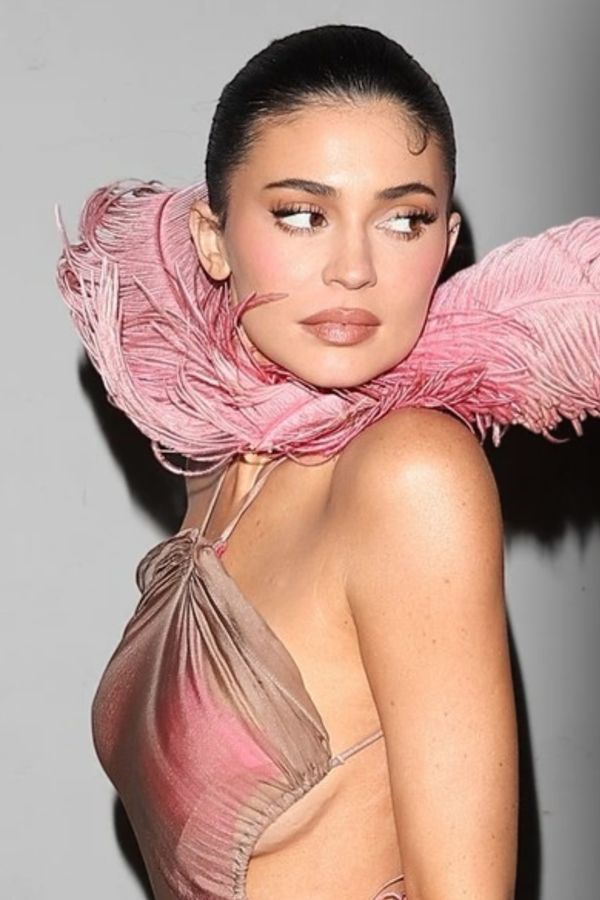 Holá záda, sideboob a peříčka, co musela pořádně lechtat! Jak se vám líbí Kylie Jenner jako růžová víla? - fotka 1/1