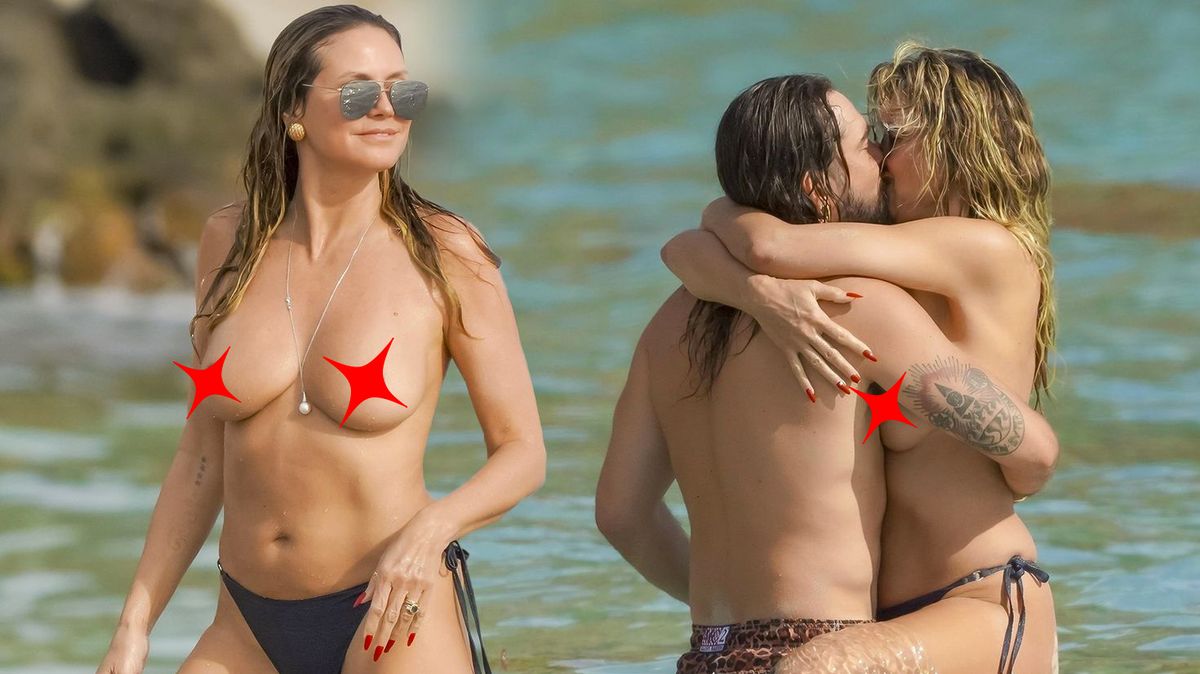 Heidi Klum (52) trávila další den na pláži jen v kalhotkách. Co na tom, že jim trochu kření manželovo dvojče