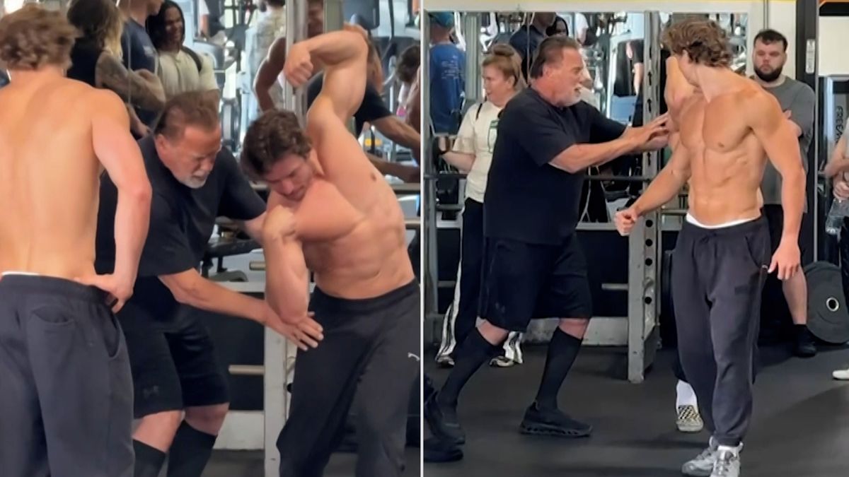 Parádní video! Arnold (78) učí dlouho utajovaného syna pózovat: Čeká ho první kulturistická soutěž