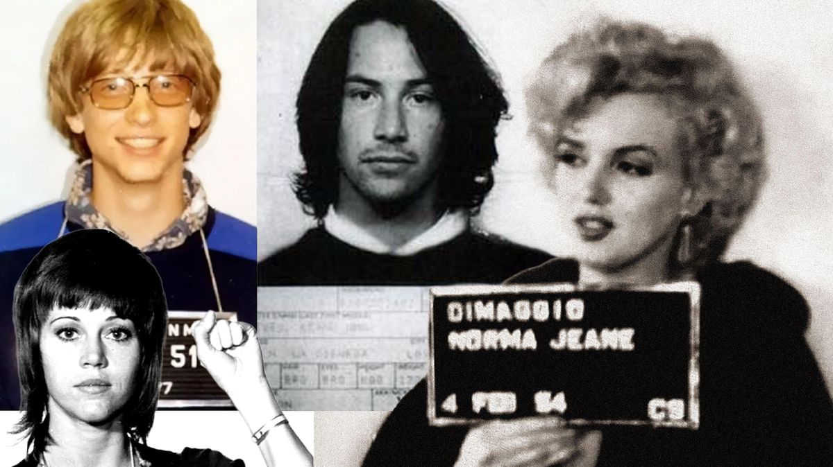 Marilyn, Keanu i Bill Gates: Policejní snímky 10 megahvězd, u kterých jste možná netušili, že někdy skončily v cele