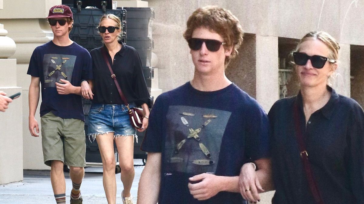 Julia Roberts (58) spatřena zcela výjimečně v ulicích Manhattanu se synem. Nohy má pořád jako dvacítka!