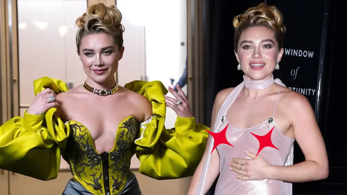 Korzet vyměnila za zcela průsvitné šaty: Florence Pugh naservírovala po premiéře svá prsa fotografům